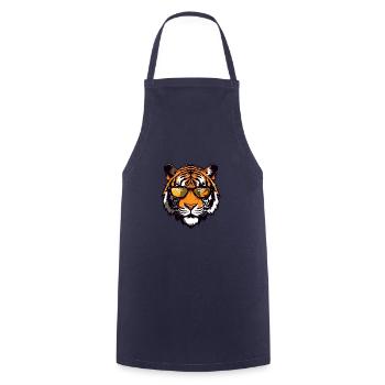 Tiger Kopf Porträt Cool - Kochschürze - Navy - Vorne - AI Model Male 185 dark (185cm)