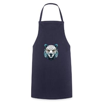 Polar Bear Portrait Polar Bear - Cooking Apron - navy - Front - AI Model Male 185 dark (185cm)