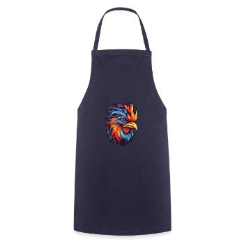 Rooster Portrait - Cooking Apron - navy - Front - AI Model Male 185 dark (185cm)