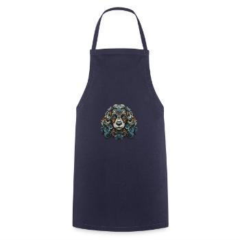 Caniche chien portrait - Tablier de cuisine - marine - Devant - AI Model Male 185 dark (185cm)