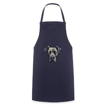Great Dane Dog Portrait - Cooking Apron - navy - Front - AI Model Male 185 dark (185cm)