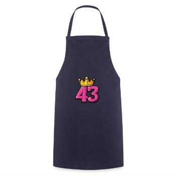 43 Numéro Jersey Couronne - Tablier de cuisine - marine - Devant - AI Model Male 185 dark (185cm)