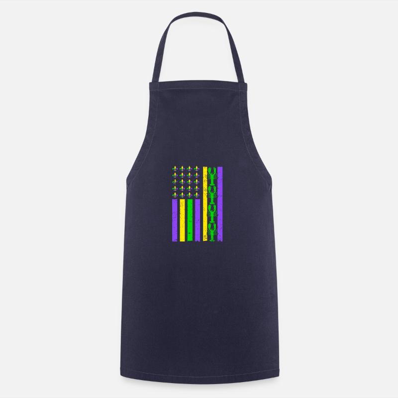 Super drapeau d’écrevisse de Mardi Gras pour Mardi Gras - Tablier de cuisine - marine