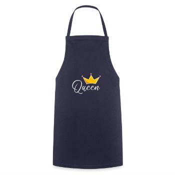 Reine avec couronne - Tablier de cuisine - marine - Devant - AI Model Male 185 dark (185cm)