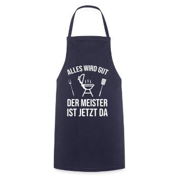 Grillen Meister Lustiger Spruch - Kochschürze - Navy - Vorne - AI Model Male 185 dark (185cm)