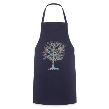 Tree. Tree of Life. Yggdrasil - Cooking Apron - navy - Front - AI Model Male 185 dark (185cm)