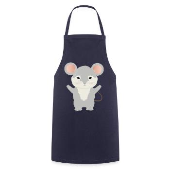cute little mouse with gray fur - Cooking Apron - navy - Front - AI Model Male 185 dark (185cm)