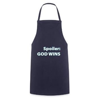 Spoiler God Wins Christian Women Men Kids God Will - Kochschürze - Navy - Vorne - AI Model Male 185 dark (185cm)