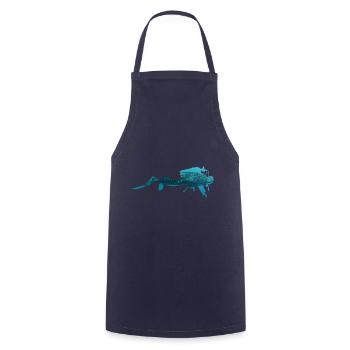 Scuba Diver Underwater Whale Shark - Cooking Apron - navy - Front - AI Model Male 185 dark (185cm)