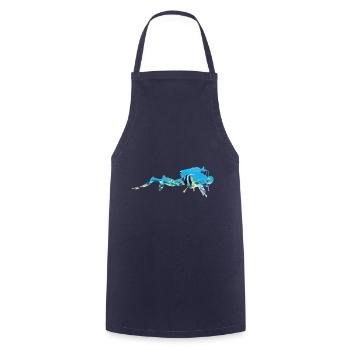 Scuba divers underwater coral reef - Cooking Apron - navy - Front - AI Model Male 185 dark (185cm)