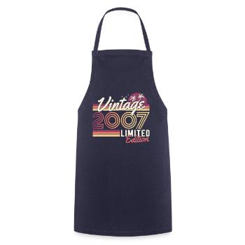 2007 vintage né vintage rétro anniversaire - Tablier de cuisine - marine - Devant - AI Model Male 185 dark (185cm)