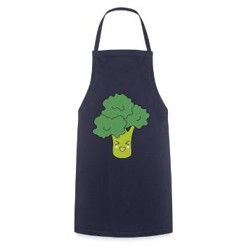 Kawaii Brokkoli Gemüse vegan - Kochschürze - Navy - Vorne - AI Model Male 185 dark (185cm)