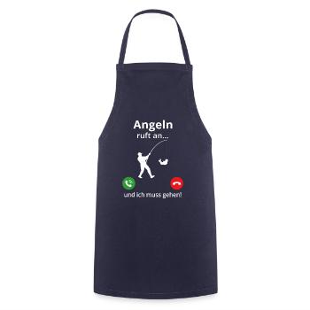 Angeln ruft an und ich muss gehen - Kochschürze - Navy - Vorne - AI Model Male 185 dark (185cm)