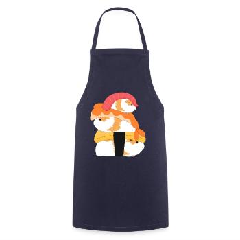 Sushi cochon d'Inde - Tablier de cuisine - marine - Devant - AI Model Male 185 dark (185cm)