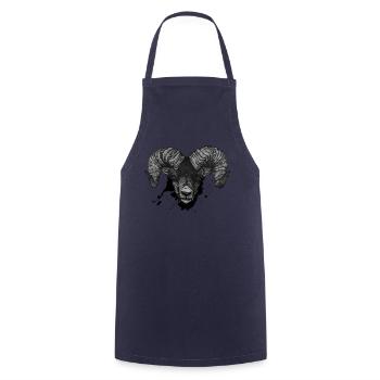 Aries Capricorn Head Art Dickkopf - Cooking Apron - navy - Front - AI Model Male 185 dark (185cm)