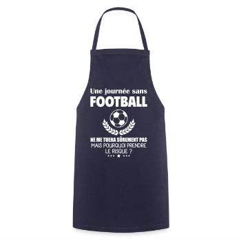 Une journée sans football, footballeur, noël - Tablier de cuisine - marine - Devant - AI Model Male 185 dark (185cm)