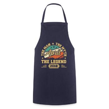 Born In April 2018 Funny Birthday Retro - Cooking Apron - navy - Front - AI Model Male 185 dark (185cm)