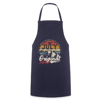 July 1941 | Original Birthday July 1941 - Cooking Apron - navy - Front - AI Model Male 185 dark (185cm)