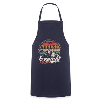 Août 1954 - Fabriqué En Août 1954 - Vintage 1954 - Tablier de cuisine - marine - Devant - AI Model Male 185 dark (185cm)