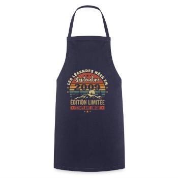 Retrospective 2009 - Legends born in September 2009 - Cooking Apron - navy - Front - AI Model Male 185 dark (185cm)