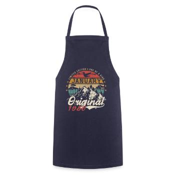 Janvier 1986 Cadeau Anniversaire - Janvier 1986 - Tablier de cuisine - marine - Devant - AI Model Male 185 dark (185cm)