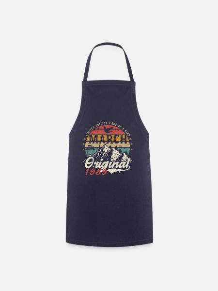 Awesome Since March 1989 | Birthday March 1989 - Cooking Apron - navy