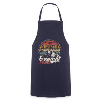 April 1982 | Birthday April 1982 - Cooking Apron - navy - Front - AI Model Male 185 dark (185cm)