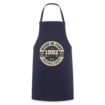 June 1992 Birthday Present June 1992 June 1992 - Cooking Apron - navy - Front - AI Model Male 185 dark (185cm)