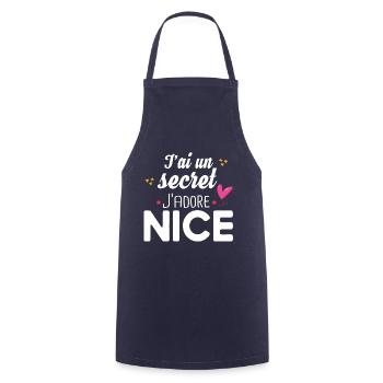 Nice Niçois Niçoise Cadeau Humour Ville France - Tablier de cuisine - marine - Devant - AI Model Male 185 dark (185cm)