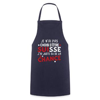 Suisse Bâle Homme Chance Pays Cadeau Humour - Tablier de cuisine - marine - Devant - AI Model Male 185 dark (185cm)