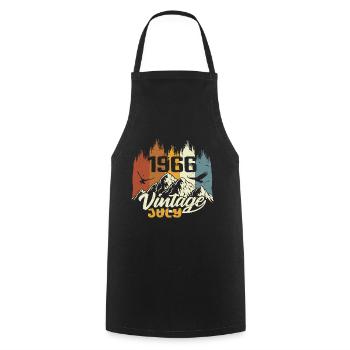 Vintage July 1966 Birthday Gift July 1966 - Cooking Apron - black - Front - AI Model Male 185 dark (185cm)