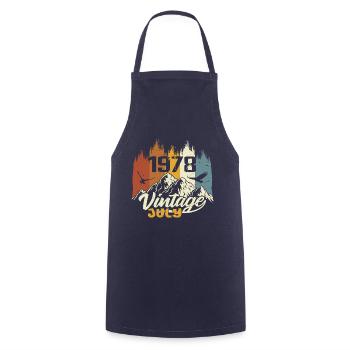 Vintage July 1978 Birthday Gift July 1978 - Cooking Apron - navy - Front - AI Model Male 185 dark (185cm)