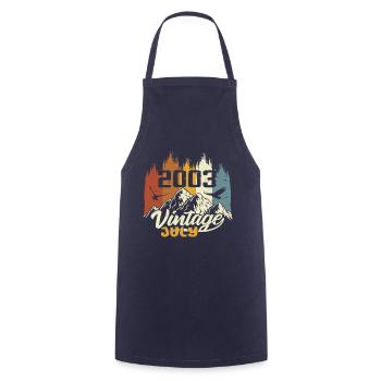 Vintage July 2003 Birthday Gift July 2003 - Cooking Apron - navy - Front - AI Model Male 185 dark (185cm)