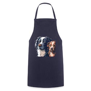 Dogs in pixel art - Cooking Apron - navy - Front - AI Model Male 185 dark (185cm)