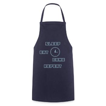 Mangez sommeil jeu Répétez le jeu ordinateur cadeau cadeau - Tablier de cuisine - marine - Devant - AI Model Male 185 dark (185cm)