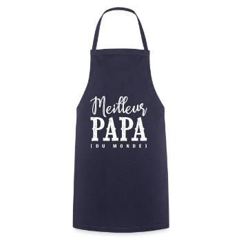 MEILLEUR PAPA du monde CADEAU fête des pères noel - Tablier de cuisine - marine - Devant - AI Model Male 185 dark (185cm)
