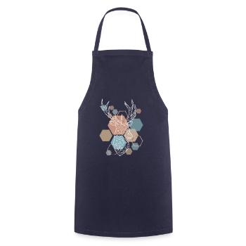 Low Poly Art Deer Triangle Streetwear Esthétique - Tablier de cuisine - marine - Devant - AI Model Male 185 dark (185cm)
