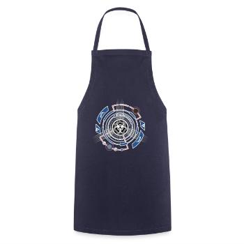 Tech Design Zukunft Technikfreaks - Kochschürze - Navy - Vorne - AI Model Male 185 dark (185cm)