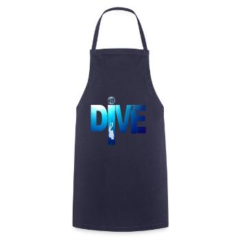 Plongée sous marine bio Fond ocean : DIVE - Tablier de cuisine - marine - Devant - AI Model Male 185 dark (185cm)