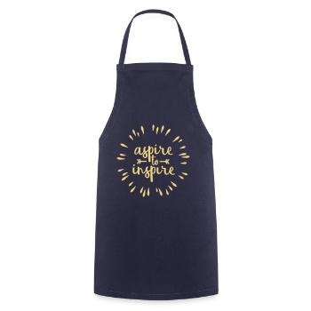 Aspire to Inspire | Black - Cooking Apron - navy - Front - AI Model Male 185 dark (185cm)