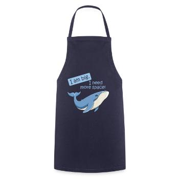 Baleine bleue grosse baleine dans la bande dessinée d'illustration de l'océan - Tablier de cuisine - marine - Devant - AI Model Male 185 dark (185cm)