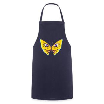 Miss Butterfly - Cooking Apron - navy - Front - AI Model Male 185 dark (185cm)