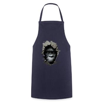 Gorilla in the hole - Cooking Apron - navy - Front - AI Model Male 185 dark (185cm)
