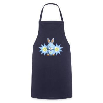 Sterne in Hellblau mit süßem Hase. - Kochschürze - Navy - Vorne - AI Model Male 185 dark (185cm)