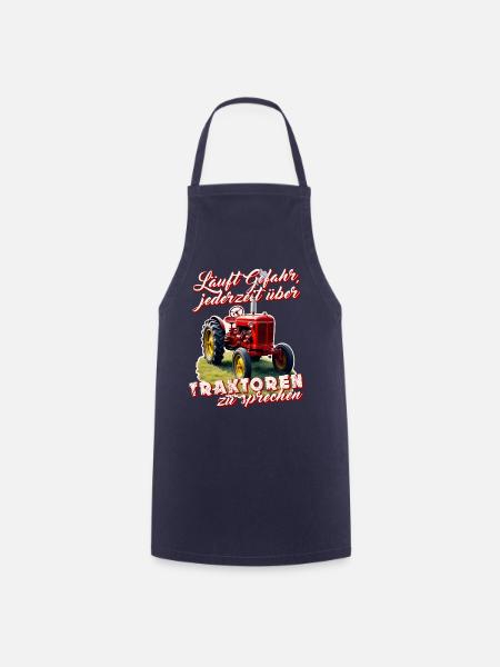 Oldtimer Traktor Landwirt Traktorliebhaber Humor - Kochschürze - Navy