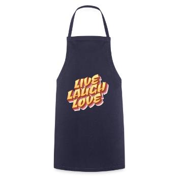 Live - Laugh - Love - Lebe, Lache, Liebe - Kochschürze - Navy - Vorne - AI Model Male 185 dark (185cm)