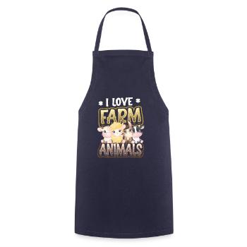 J’aime les animaux de la ferme, la ferme des enfants - Tablier de cuisine - marine - Devant - AI Model Male 185 dark (185cm)