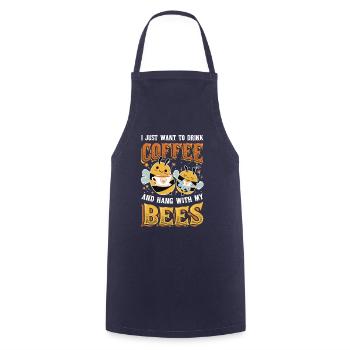 Ich Will Nur Kaffee Trinken Und Mit Bienen hängen - Kochschürze - Navy - Vorne - AI Model Male 185 dark (185cm)