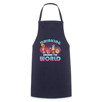 Boire dans le monde entier - Tablier de cuisine - marine - Devant - AI Model Male 185 dark (185cm)