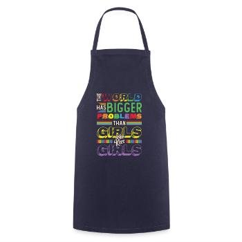 Des problèmes plus graves que les filles qui embrassent des filles - Tablier de cuisine - marine - Devant - AI Model Male 185 dark (185cm)